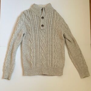 GAP Boy’s Light Gray Cable Knit Turtleneck Sweater